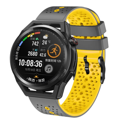 22mm Perforated Two-Color Silicone Watch Band, For Huawei Watch GT Runner, For Huawei Watch 3