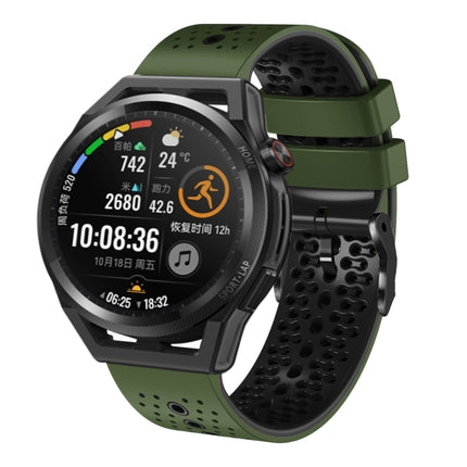 22mm Perforated Two-Color Silicone Watch Band, For Huawei Watch GT Runner, For Huawei Watch 3