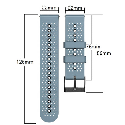 22mm Perforated Two-Color Silicone Watch Band, For Huawei Watch GT Runner, For Huawei Watch 3
