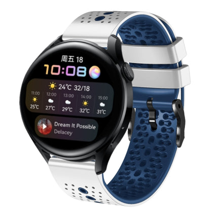 22mm Perforated Two-Color Silicone Watch Band, For Huawei Watch GT Runner, For Huawei Watch 3