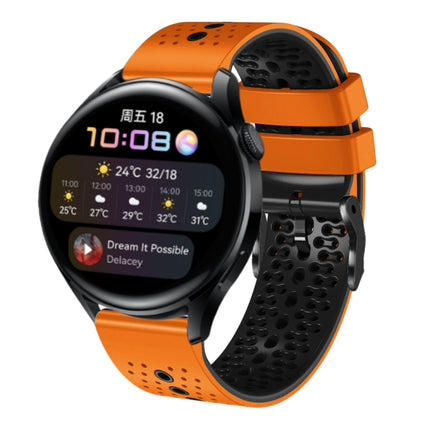 22mm Perforated Two-Color Silicone Watch Band, For Huawei Watch GT Runner, For Huawei Watch 3
