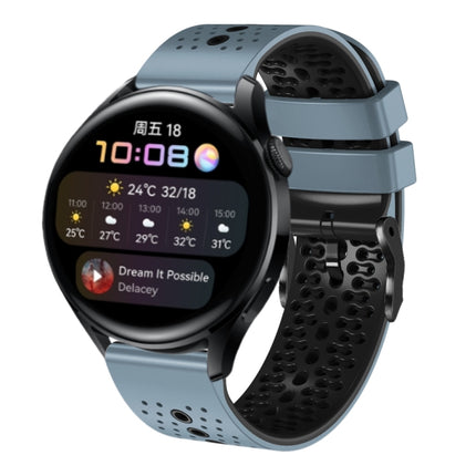 22mm Perforated Two-Color Silicone Watch Band, For Huawei Watch GT Runner, For Huawei Watch 3