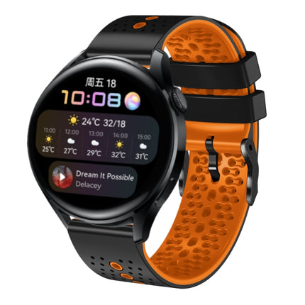 22mm Perforated Two-Color Silicone Watch Band, For Huawei Watch GT Runner, For Huawei Watch 3