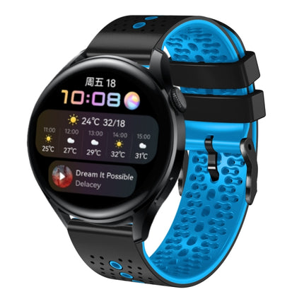 22mm Perforated Two-Color Silicone Watch Band, For Huawei Watch GT Runner, For Huawei Watch 3