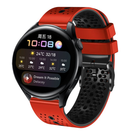 22mm Perforated Two-Color Silicone Watch Band, For Huawei Watch GT Runner, For Huawei Watch 3