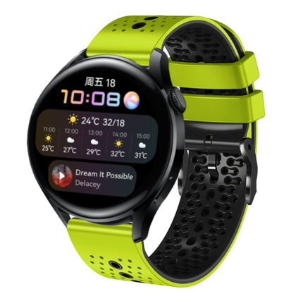 22mm Perforated Two-Color Silicone Watch Band, For Huawei Watch GT Runner, For Huawei Watch 3