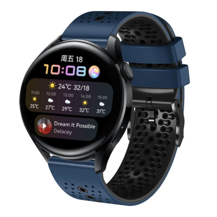22mm Perforated Two-Color Silicone Watch Band, For Huawei Watch GT Runner, For Huawei Watch 3