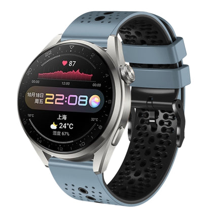 22mm Perforated Two-Color Silicone Watch Band, For Huawei Watch 3 Pro, For Huawei GT2 Pro