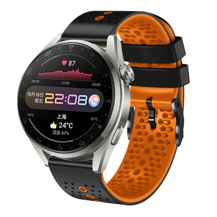 22mm Perforated Two-Color Silicone Watch Band, For Huawei Watch 3 Pro, For Huawei GT2 Pro