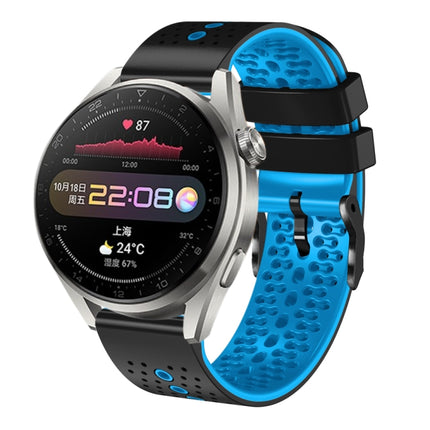 22mm Perforated Two-Color Silicone Watch Band, For Huawei Watch 3 Pro, For Huawei GT2 Pro