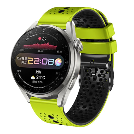 22mm Perforated Two-Color Silicone Watch Band, For Huawei Watch 3 Pro, For Huawei GT2 Pro
