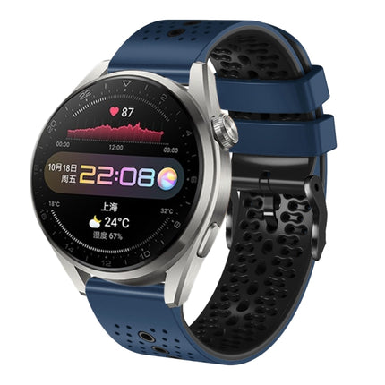 22mm Perforated Two-Color Silicone Watch Band, For Huawei Watch 3 Pro, For Huawei GT2 Pro