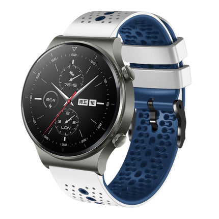 22mm Perforated Two-Color Silicone Watch Band, For Huawei Watch 3 Pro, For Huawei GT2 Pro