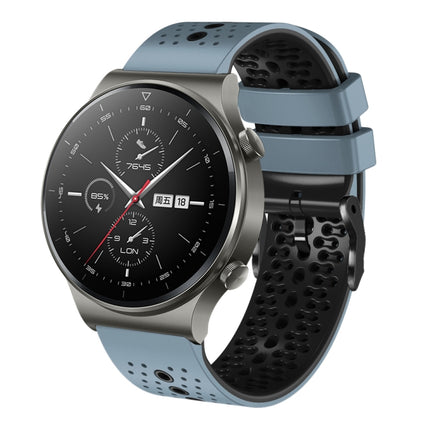 22mm Perforated Two-Color Silicone Watch Band, For Huawei Watch 3 Pro, For Huawei GT2 Pro
