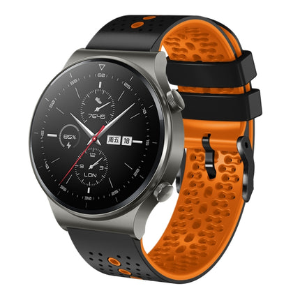 22mm Perforated Two-Color Silicone Watch Band, For Huawei Watch 3 Pro, For Huawei GT2 Pro