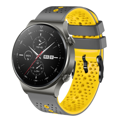 22mm Perforated Two-Color Silicone Watch Band, For Huawei Watch 3 Pro, For Huawei GT2 Pro