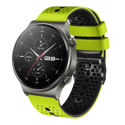 22mm Perforated Two-Color Silicone Watch Band, For Huawei Watch 3 Pro, For Huawei GT2 Pro