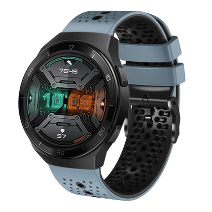 22mm Perforated Two-Color Silicone Watch Band, For Huawei Watch GT 2E, For Huawei GT2 46mm