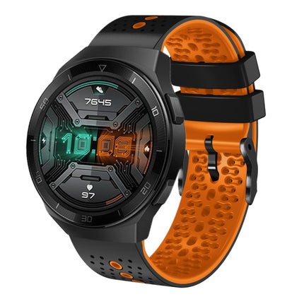 22mm Perforated Two-Color Silicone Watch Band, For Huawei Watch GT 2E, For Huawei GT2 46mm