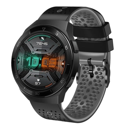 22mm Perforated Two-Color Silicone Watch Band, For Huawei Watch GT 2E, For Huawei GT2 46mm
