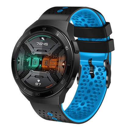 22mm Perforated Two-Color Silicone Watch Band, For Huawei Watch GT 2E, For Huawei GT2 46mm