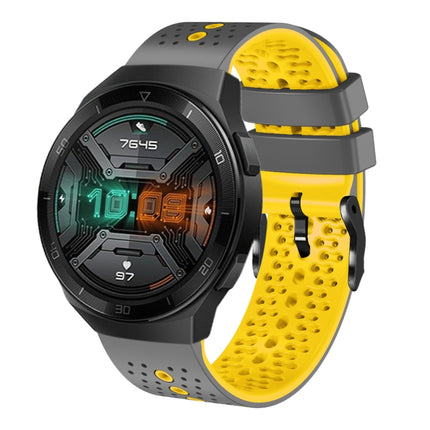 22mm Perforated Two-Color Silicone Watch Band, For Huawei Watch GT 2E, For Huawei GT2 46mm