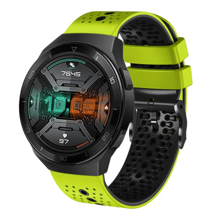 22mm Perforated Two-Color Silicone Watch Band, For Huawei Watch GT 2E, For Huawei GT2 46mm