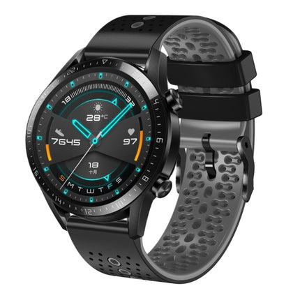 22mm Perforated Two-Color Silicone Watch Band, For Huawei Watch GT 2E, For Huawei GT2 46mm