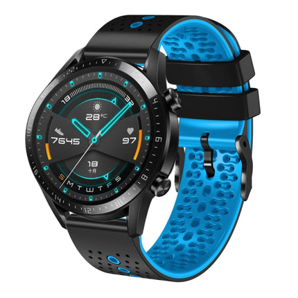 22mm Perforated Two-Color Silicone Watch Band, For Huawei Watch GT 2E, For Huawei GT2 46mm