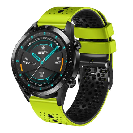 22mm Perforated Two-Color Silicone Watch Band, For Huawei Watch GT 2E, For Huawei GT2 46mm