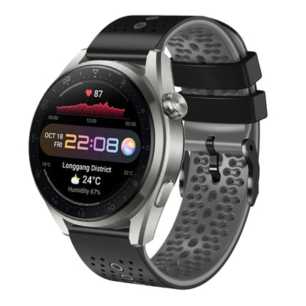22mm Perforated Two-Color Silicone Watch Band, For Huawei Watch 3 Pro New