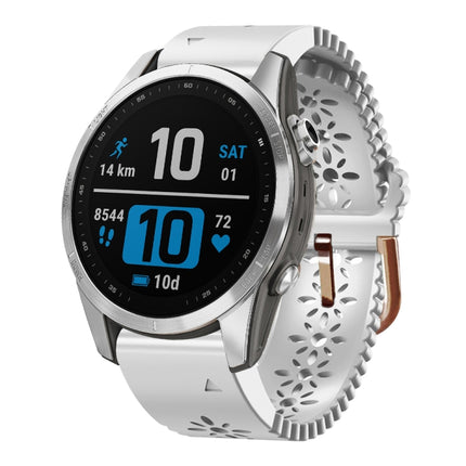 20mm Lady's Silicone Watch Band With Lace Punch, For Garmin Fenix 7S, For Garmin Fenix 7S Solar, For Garmin Fenix 7S Sapphire Solar