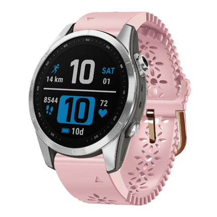 20mm Lady's Silicone Watch Band With Lace Punch, For Garmin Fenix 7S, For Garmin Fenix 7S Solar, For Garmin Fenix 7S Sapphire Solar