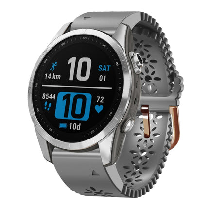 20mm Lady's Silicone Watch Band With Lace Punch, For Garmin Fenix 7S, For Garmin Fenix 7S Solar, For Garmin Fenix 7S Sapphire Solar