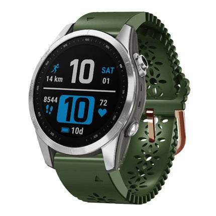 20mm Lady's Silicone Watch Band With Lace Punch, For Garmin Fenix 7S, For Garmin Fenix 7S Solar, For Garmin Fenix 7S Sapphire Solar