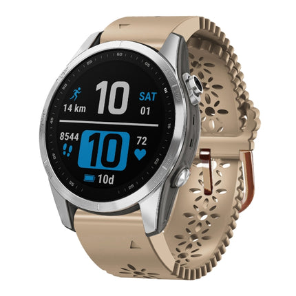20mm Lady's Silicone Watch Band With Lace Punch, For Garmin Fenix 7S, For Garmin Fenix 7S Solar, For Garmin Fenix 7S Sapphire Solar