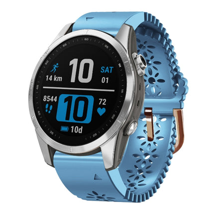 20mm Lady's Silicone Watch Band With Lace Punch, For Garmin Fenix 7S, For Garmin Fenix 7S Solar, For Garmin Fenix 7S Sapphire Solar