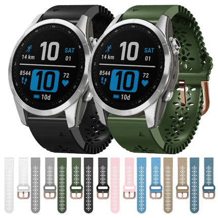 20mm Lady's Silicone Watch Band With Lace Punch, For Garmin Fenix 7S, For Garmin Fenix 7S Solar, For Garmin Fenix 7S Sapphire Solar