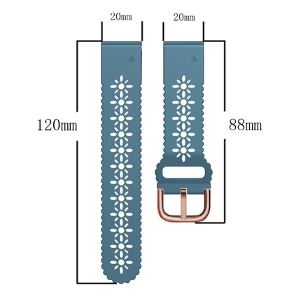 20mm Lady's Silicone Watch Band With Lace Punch, For Garmin Fenix 7S, For Garmin Fenix 7S Solar, For Garmin Fenix 7S Sapphire Solar