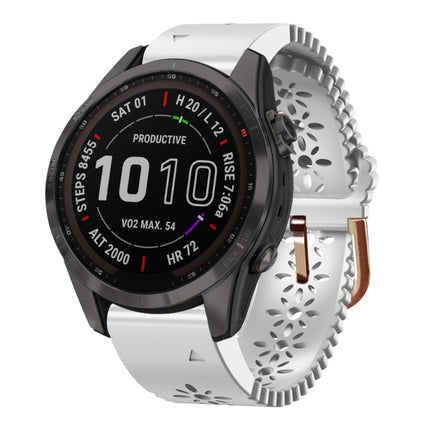 20mm Lady's Silicone Watch Band With Lace Punch, For Garmin Fenix 7S, For Garmin Fenix 7S Solar, For Garmin Fenix 7S Sapphire Solar