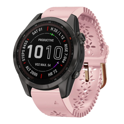 20mm Lady's Silicone Watch Band With Lace Punch, For Garmin Fenix 7S, For Garmin Fenix 7S Solar, For Garmin Fenix 7S Sapphire Solar