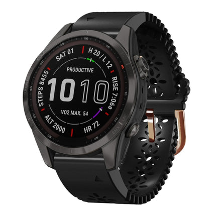 20mm Lady's Silicone Watch Band With Lace Punch, For Garmin Fenix 7S, For Garmin Fenix 7S Solar, For Garmin Fenix 7S Sapphire Solar