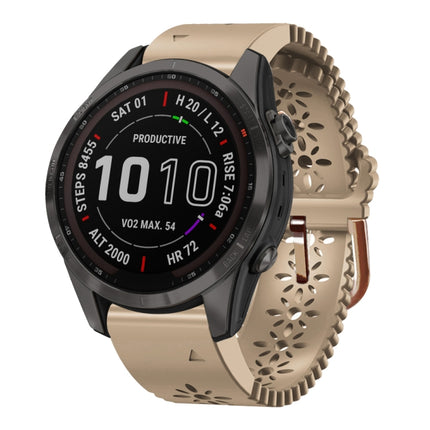 20mm Lady's Silicone Watch Band With Lace Punch, For Garmin Fenix 7S, For Garmin Fenix 7S Solar, For Garmin Fenix 7S Sapphire Solar