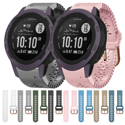 20mm Lady's Silicone Watch Band With Lace Punch, For Garmin Instinct 2S, For Garmin Fenix 6S, For Garmin Fenix 6S Pro