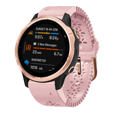 20mm Lady's Silicone Watch Band With Lace Punch, For Garmin Instinct 2S, For Garmin Fenix 6S, For Garmin Fenix 6S Pro