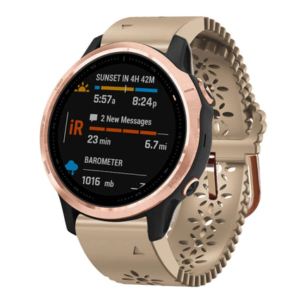 20mm Lady's Silicone Watch Band With Lace Punch, For Garmin Instinct 2S, For Garmin Fenix 6S, For Garmin Fenix 6S Pro
