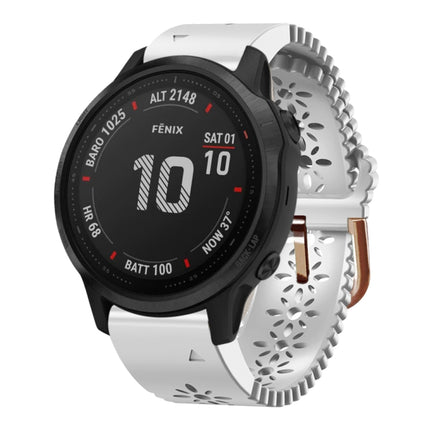 20mm Lady's Silicone Watch Band With Lace Punch, For Garmin Instinct 2S, For Garmin Fenix 6S, For Garmin Fenix 6S Pro