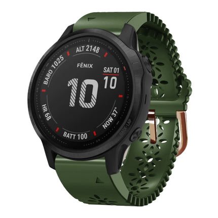 20mm Lady's Silicone Watch Band With Lace Punch, For Garmin Instinct 2S, For Garmin Fenix 6S, For Garmin Fenix 6S Pro