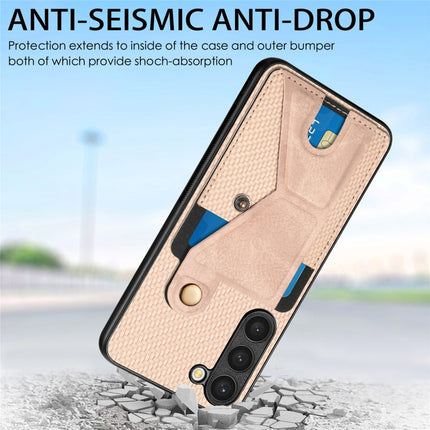 Carbon Fiber Wallet Flip Card Holder Phone Case, For Samsung Galaxy S23 5G, For Samsung Galaxy S23+ 5G, For Samsung Galaxy S23 Ultra 5G