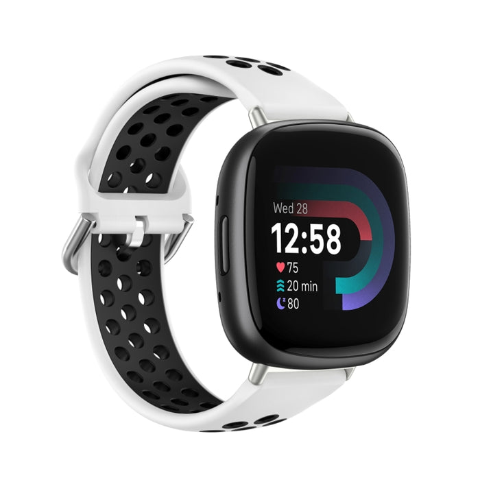 Two-Color Perforated Breathable Silicone Watch Band, For Fitbit Versa 4